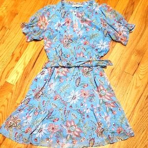 LOFT Blue Puff Sleeve Sundress XS, EUC